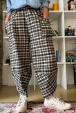 Jasper Plaid Brushed Cotton Shelby Barrel Pant Heritage Green